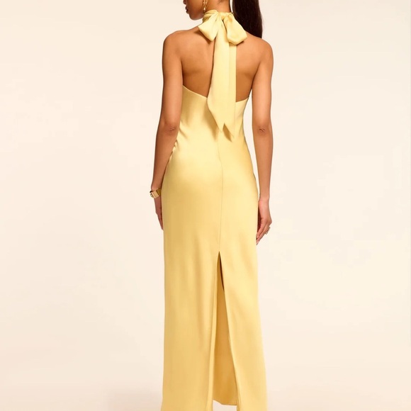 GORGEOUS Ramy Brooks Tatiana Yellow Halter Neck Dress SZ 16 NWT - Picture 3 of 6